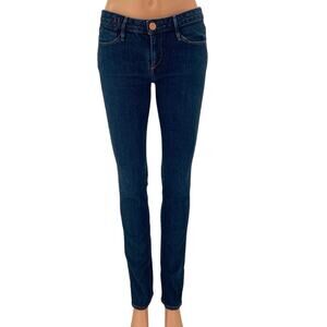 Earnest Sewn Womens Blue Dark Wash Low Rise Skinny Ankle Stretch Denim Jeans 28